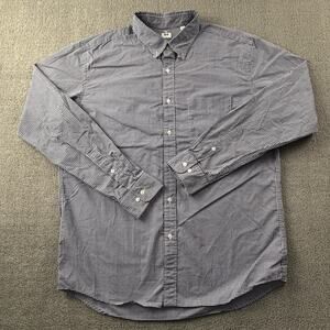 Uniqlo Shirt Adult Large Check Button Up Long Sleeve Casual Men's